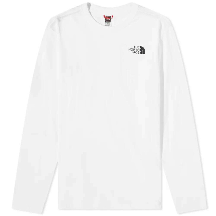 Photo: The North Face Men's Long Sleeve Red Box T-Shirt in TNF White/TNF Black