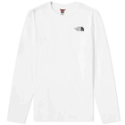 The North Face Men's Long Sleeve Red Box T-Shirt in TNF White/TNF Black