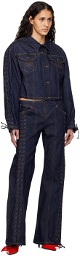 Jean Paul Gaultier Indigo 'The Lace-Up' Denim Jacket