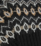 Khaite Vail intarsia cashmere-blend gloves