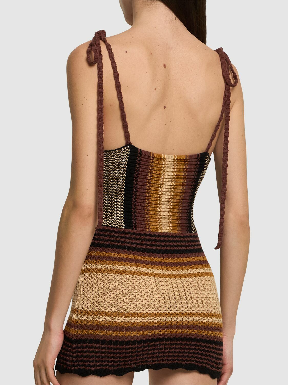 THE ATTICO Printed Crochet Mini Dress The Attico THE ATTICO Printed Crochet Mini Dress The Attico