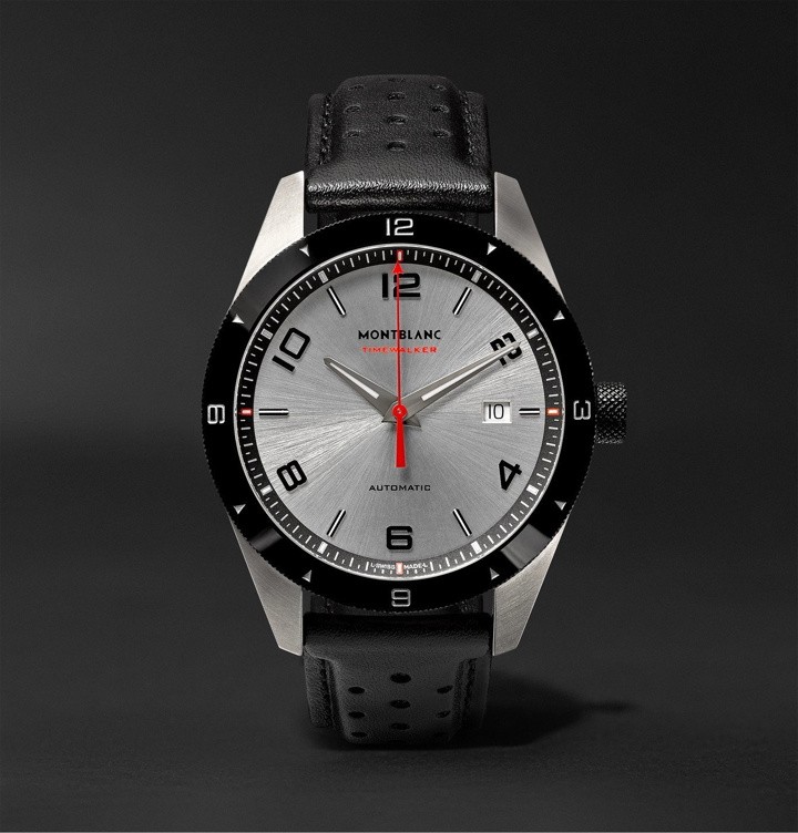 Photo: Montblanc - TimeWalker Date Automatic 41mm Stainless Steel, Ceramic and Leather Watch, Ref. No. 116058 - Unknown