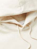FRAME - Logo-Appliquéd Fleece-Back Cotton-Blend Jersey Hoodie - Neutrals