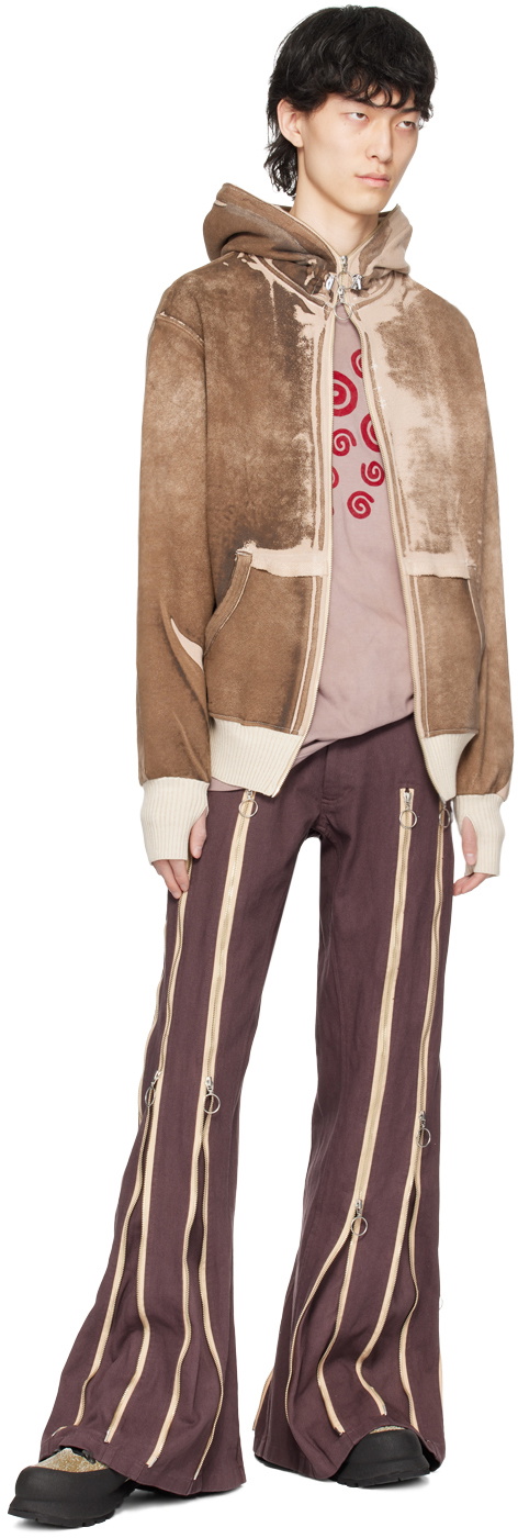Charlie Constantinou Brown Reconstructed Hoodie