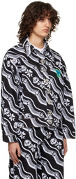 Chopova Lowena Black Larkspur Rose Denim Jacket