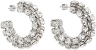 AREA Silver Small Crystal Hoop Earrings