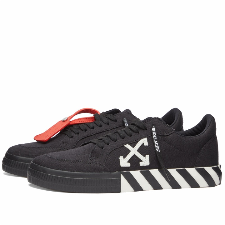 Photo: Off-White Men's Low Vulcanized Canvas Sneakers in Black