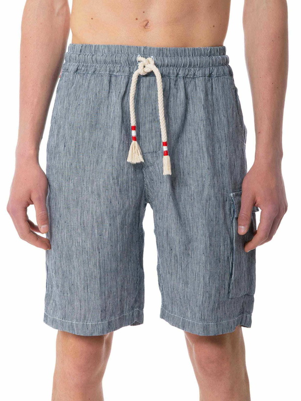 Photo: MC2 Saint Barth Striped Denim Color Linen Bermuda Shorts
