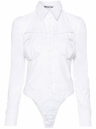 Sinead O'Dwyer White Point-Collar Shirt Bodysuit