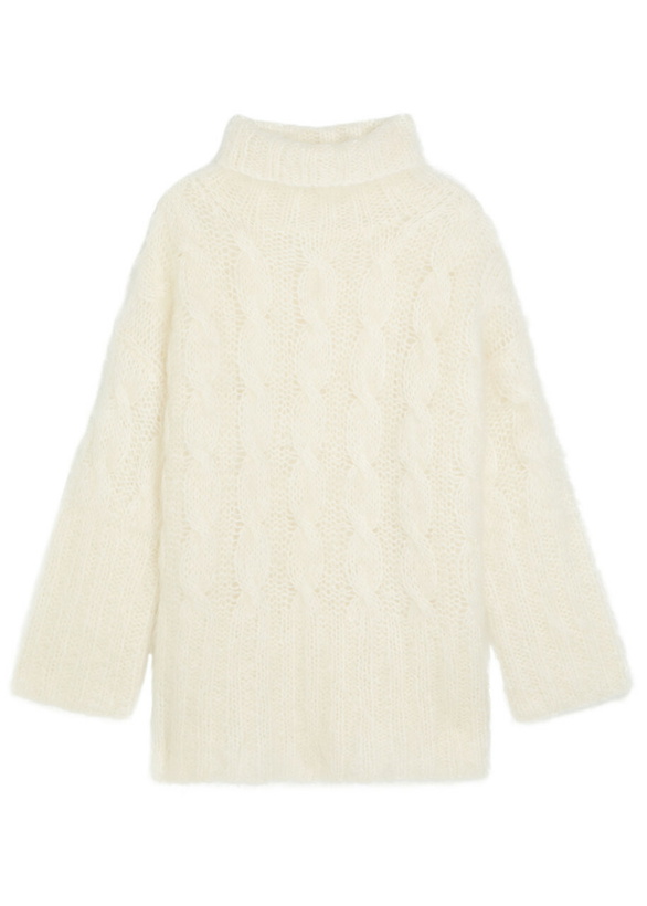 Photo: Joseph Fortin Cable-knit Brushed Mohair-blend Jumper Cream