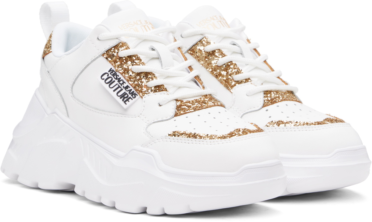 Versace Jeans Couture White Speedtrack Low Top Sneakers