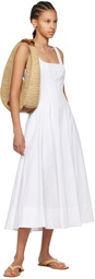 Staud White Wells Midi Dress