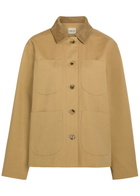 Khaite Wyatt Suede and Cotton Jacket Beige