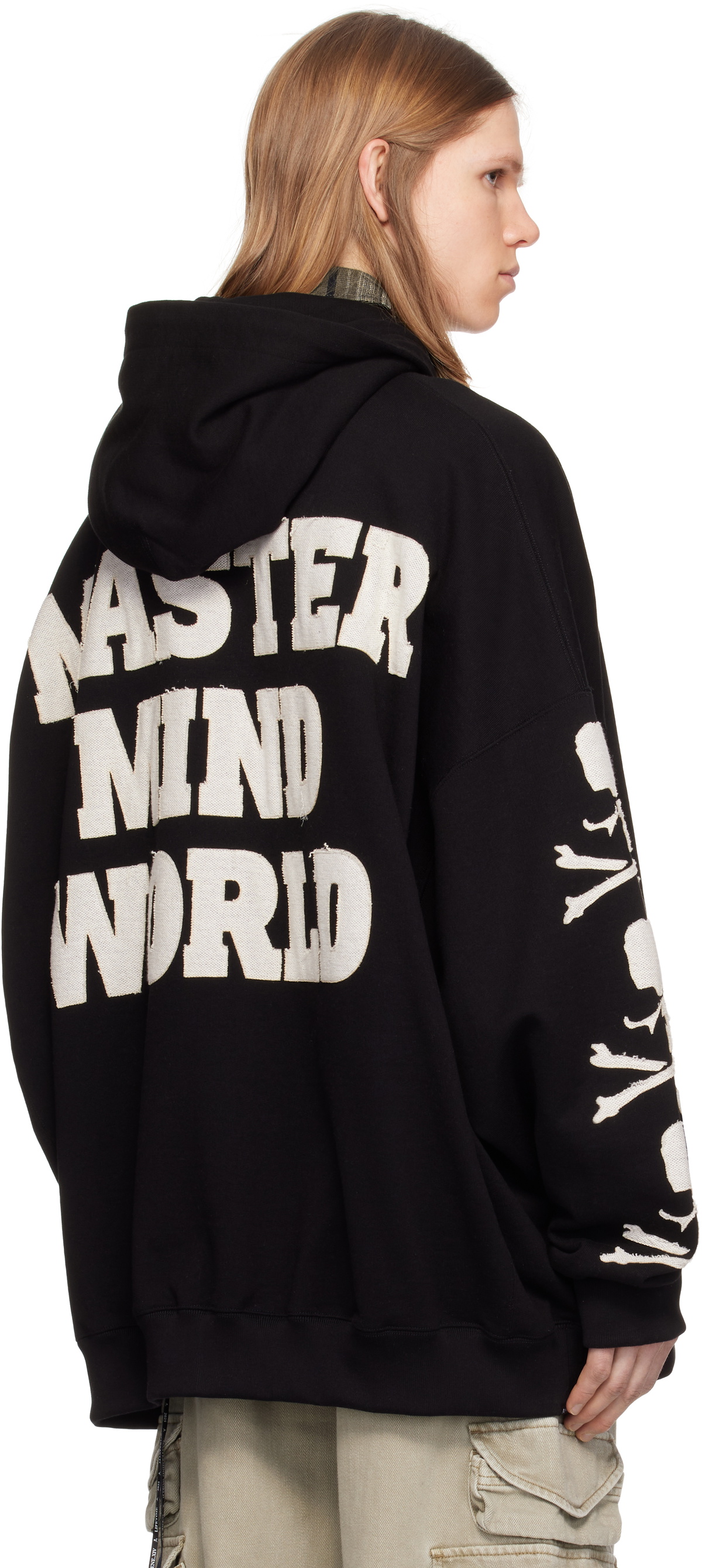 【関税込み】MASTERMIND WORLD フーディ & ジップアップ MASTERMIND WORLD Black Oversized Patch Zip-Up Hoodie