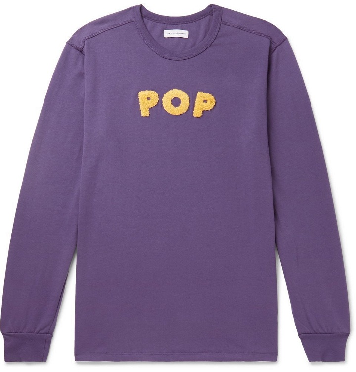 Photo: Pop Trading Company - Uni Logo-Appliquéd Cotton-Jersey T-Shirt - Men - Purple