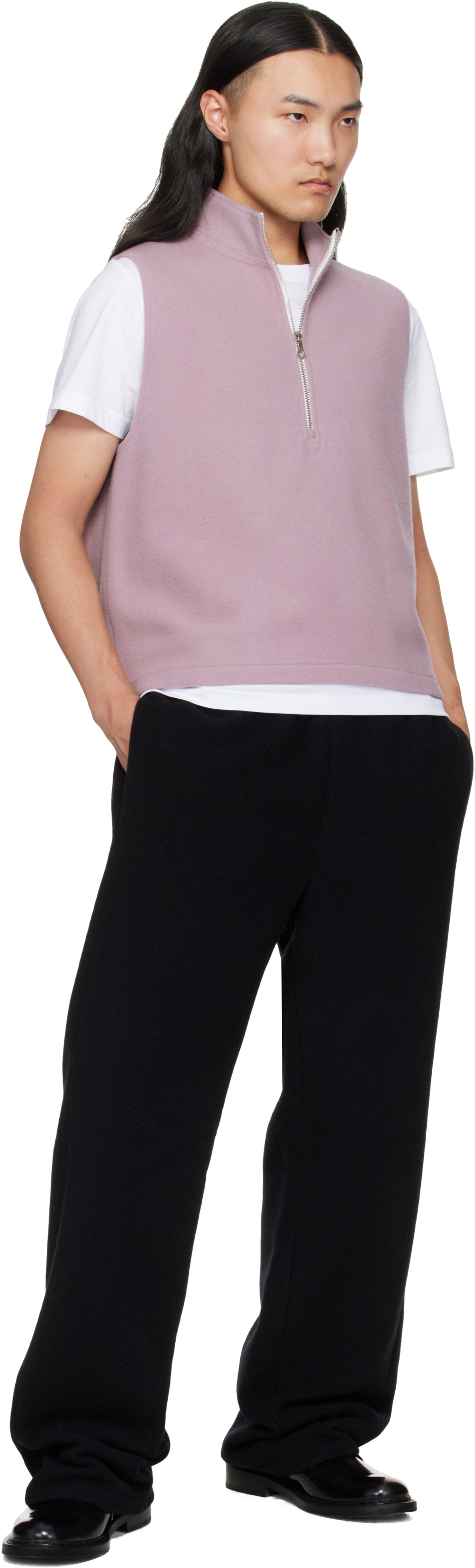Rier Pink Fleece City Sweater Vest