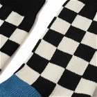 RoToTo Checkerboard Crew Sock in Black/White
