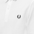 Fred Perry Men's Authentic Long Sleeve Plain Polo Shirt in White