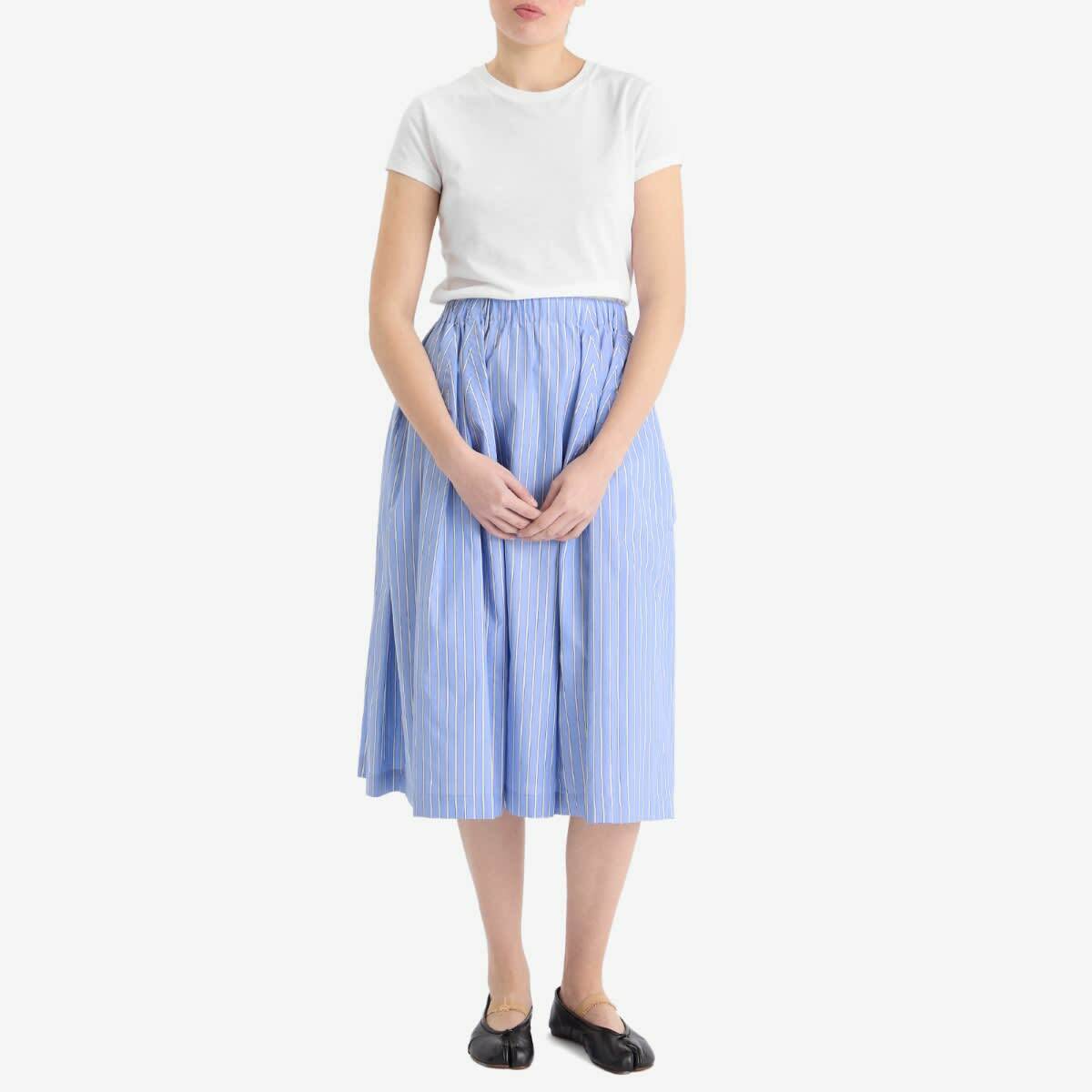 Marni Women's Poplin Midi Skirt in Blue China