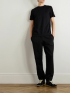 Burberry - Tapered Logo-Appliquéd Cotton-Jersey Sweatpants - Black