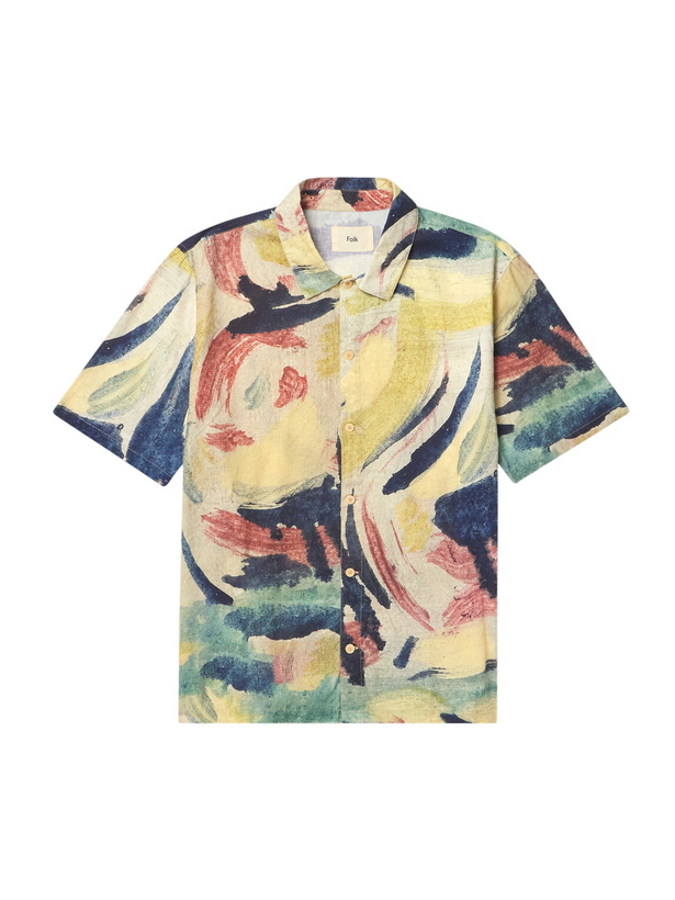 Photo: Folk - Gabe Printed Linen and Cotton-Blend Shirt - Multi