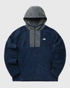 New Balance Polar Fleece Hooded Jacket Blue Mens Fleece Jacket