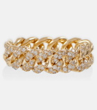 Shay Jewelry 18kt gold chain ring with diamonds