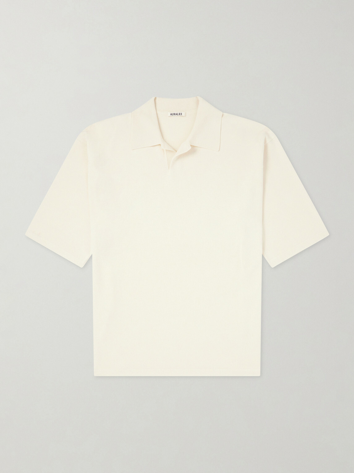 Auralee - Knitted Silk Polo Shirt - Neutrals