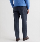 Drake's - Pleated Cotton-Corduroy Suit Trousers - Blue