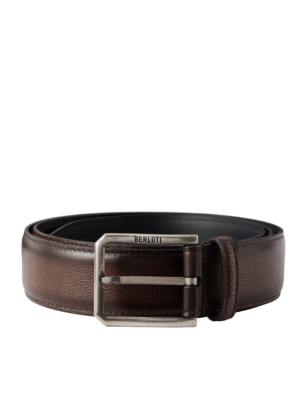 Photo: Berluti - 3cm Full-Grain Venezia Softy Leather Belt - Brown
