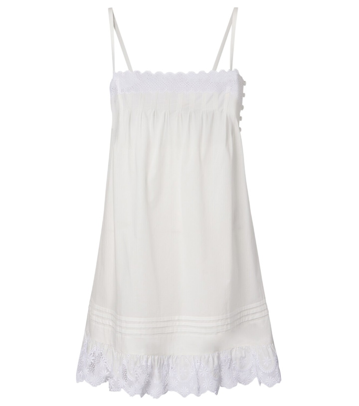 Photo: Saint Laurent Lace-trimmed cotton slip dress