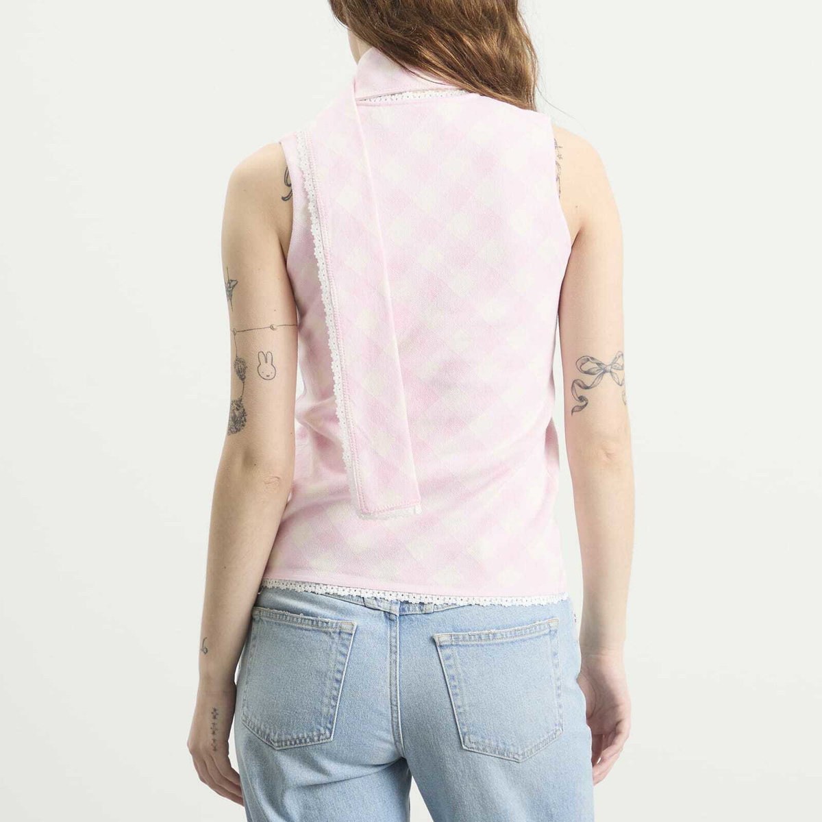House Of Sunny Women's Pink Ladies Peggy Vest in Blush Lace