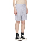 rag and bone White and Blue Franklin Shorts