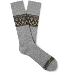 Mr P. - Intarsia-Knit Socks - Gray