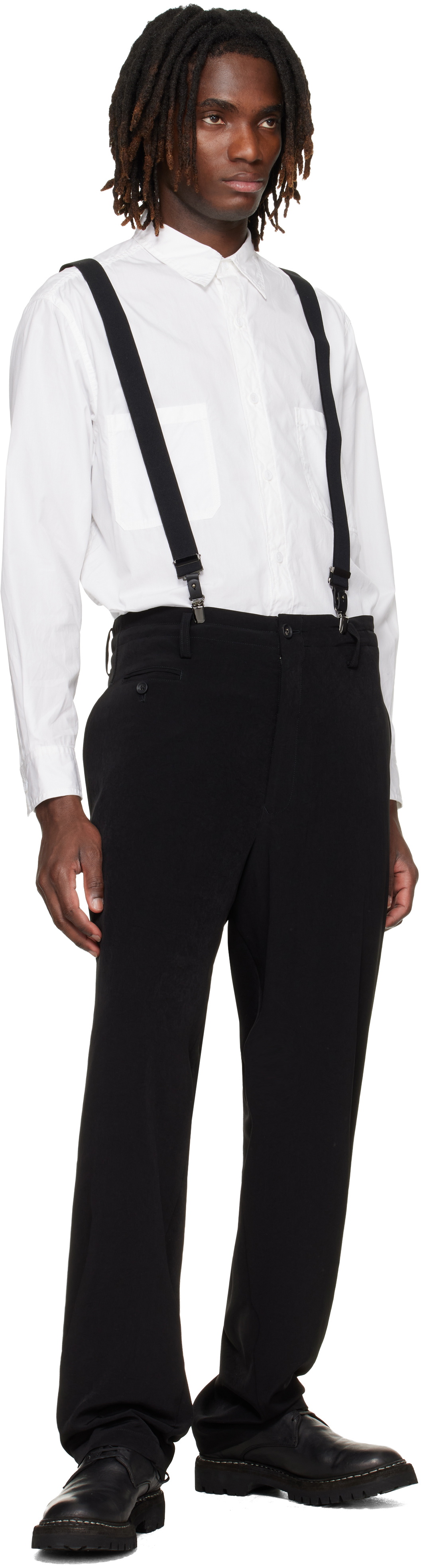 YOHJI YAMAMOTO White Big Standard Chain Stitch Shirt