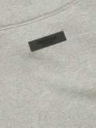 FEAR OF GOD ESSENTIALS - Logo-Flocked Cotton-Blend Jersey Mock-Neck Sweatshirt - Gray
