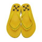 Off-White Yellow and Black Tape Flip Flops