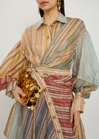 Zimmermann Rebellion Striped Linen and Silk-blend Midi Shirt Dress Multicoloured 1
