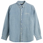 thisisneverthat Men's Washed Denim Shirt in Washed Blue