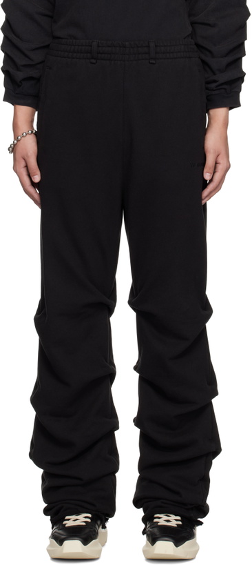 Photo: We11done Black Wrinkled Straight Jogger Sweatpants