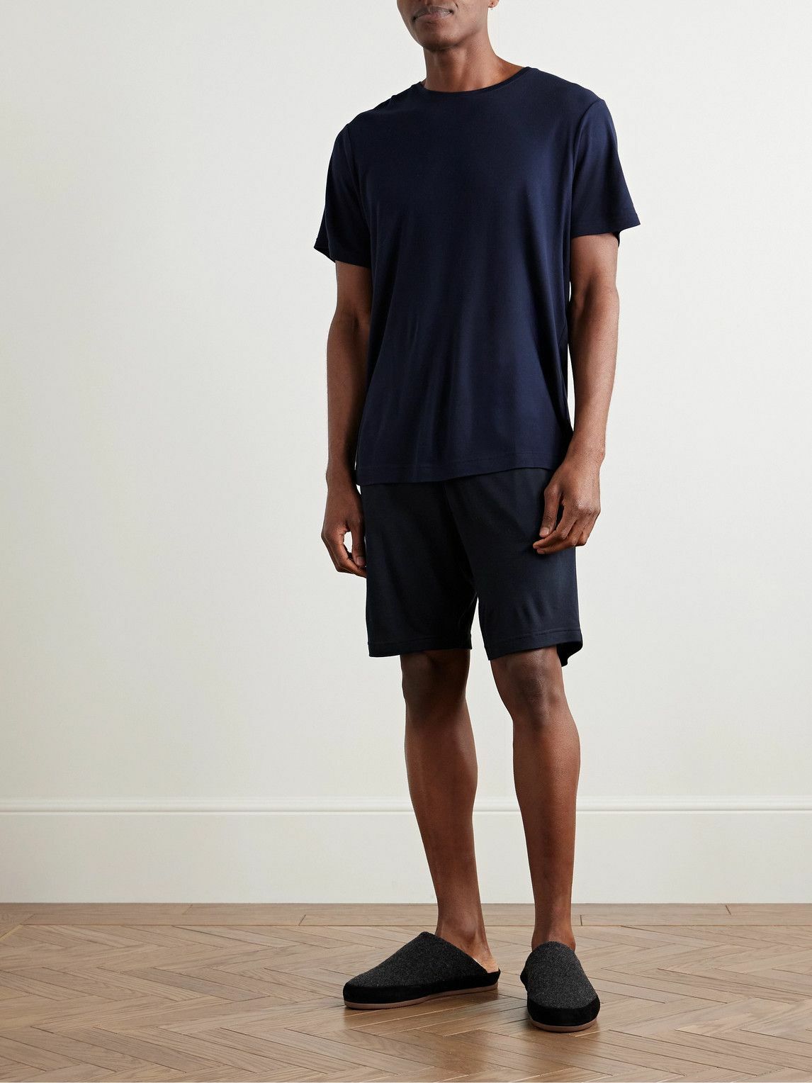 Mr P. - Modal-Jersey Pyjama Shorts - Blue