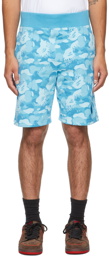 BAPE Blue Fire Camo Shorts