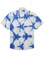 Corridor - Sunrise Camp-Collar Tie-Dyed Cotton-Voile Shirt - Blue