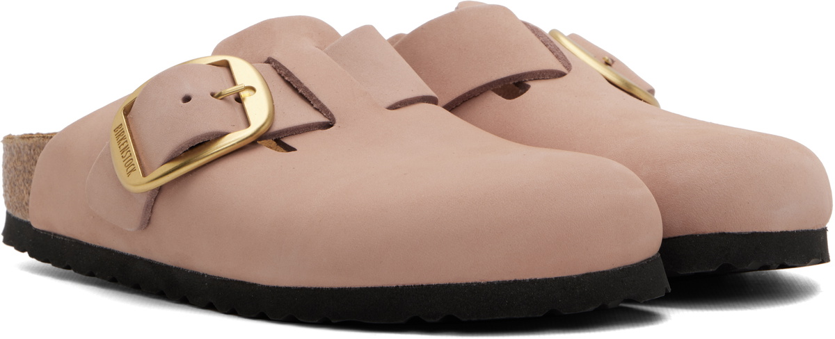 Birkenstock Pink Narrow Boston Big Buckle Slip-on Loafers