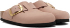 Birkenstock Pink Narrow Boston Big Buckle Slip-on Loafers