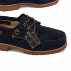 Timberland Men's Authentic 3 Eye Classic Lug Shoe in Dark Blue Suede