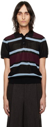 Dries Van Noten Black Striped Polo