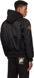 Maharishi Black Nishigawa Iaido Club Edition 4580 Nekomata Tiger MA1 Bomber Jacket