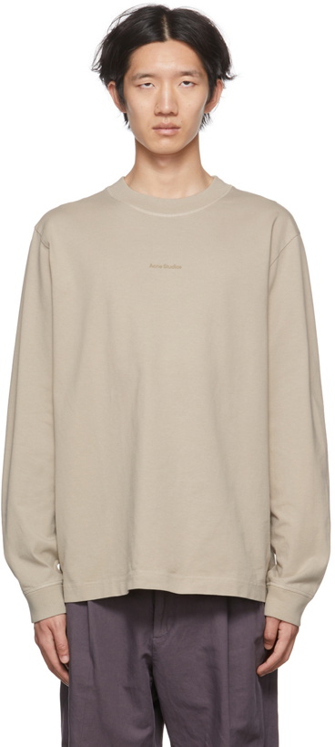 Photo: Acne Studios Taupe Organic Cotton Long Sleeve T-Shirt