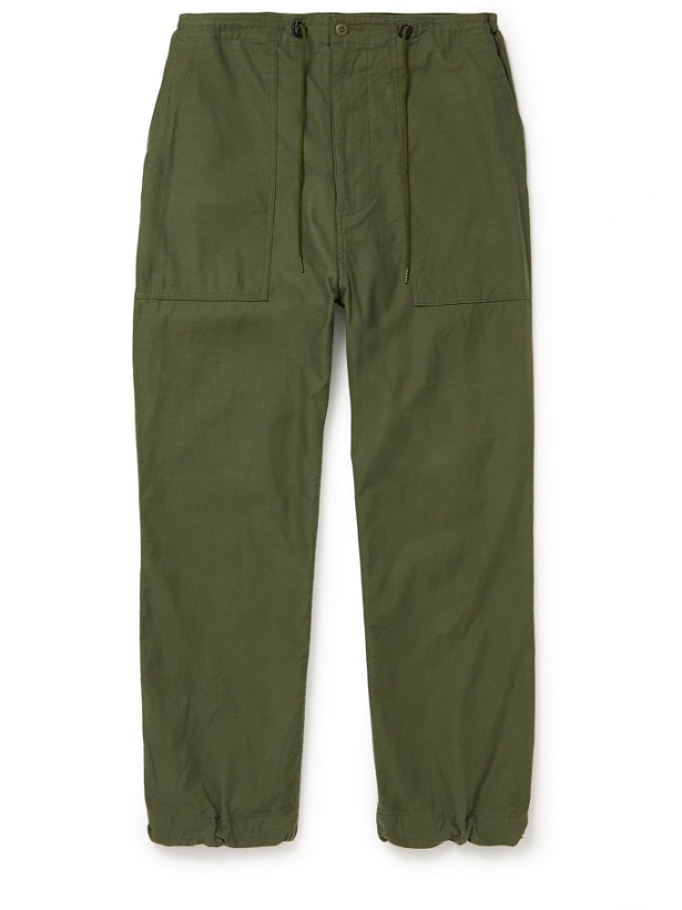 Photo: Needles - Tapered Cotton-Canvas Drawstring Trousers - Green
